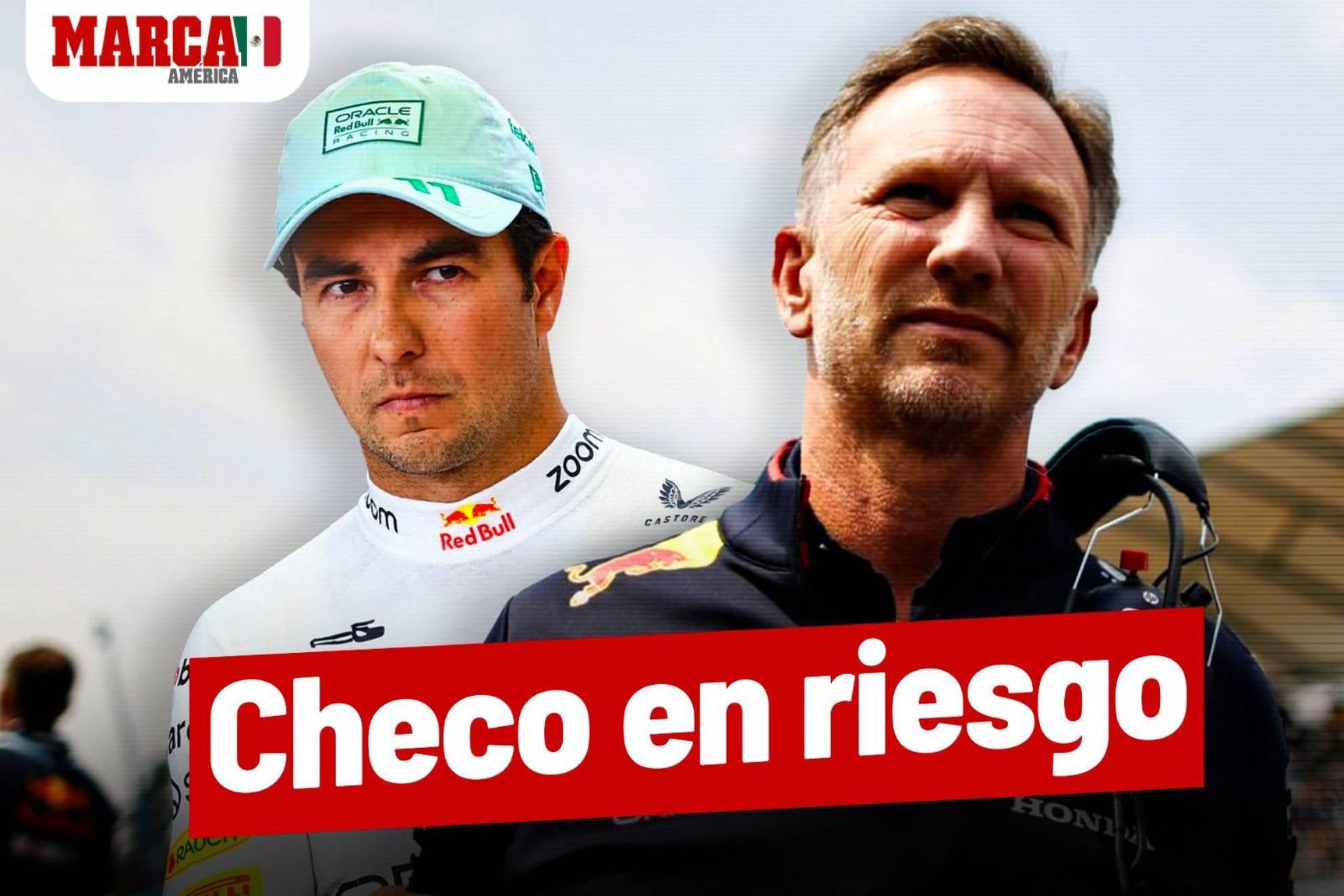 Horner y Checo Prez.