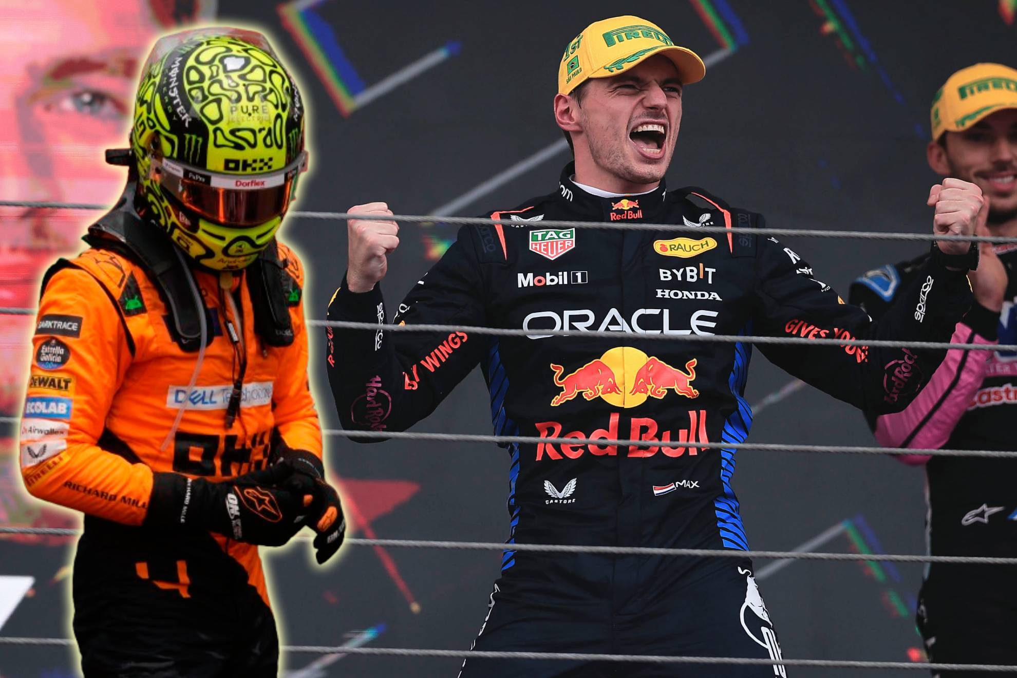 Lando Norris Max Verstappen McLaren Red Bull Racing Fórmula 1 GP Brasil F1 2024