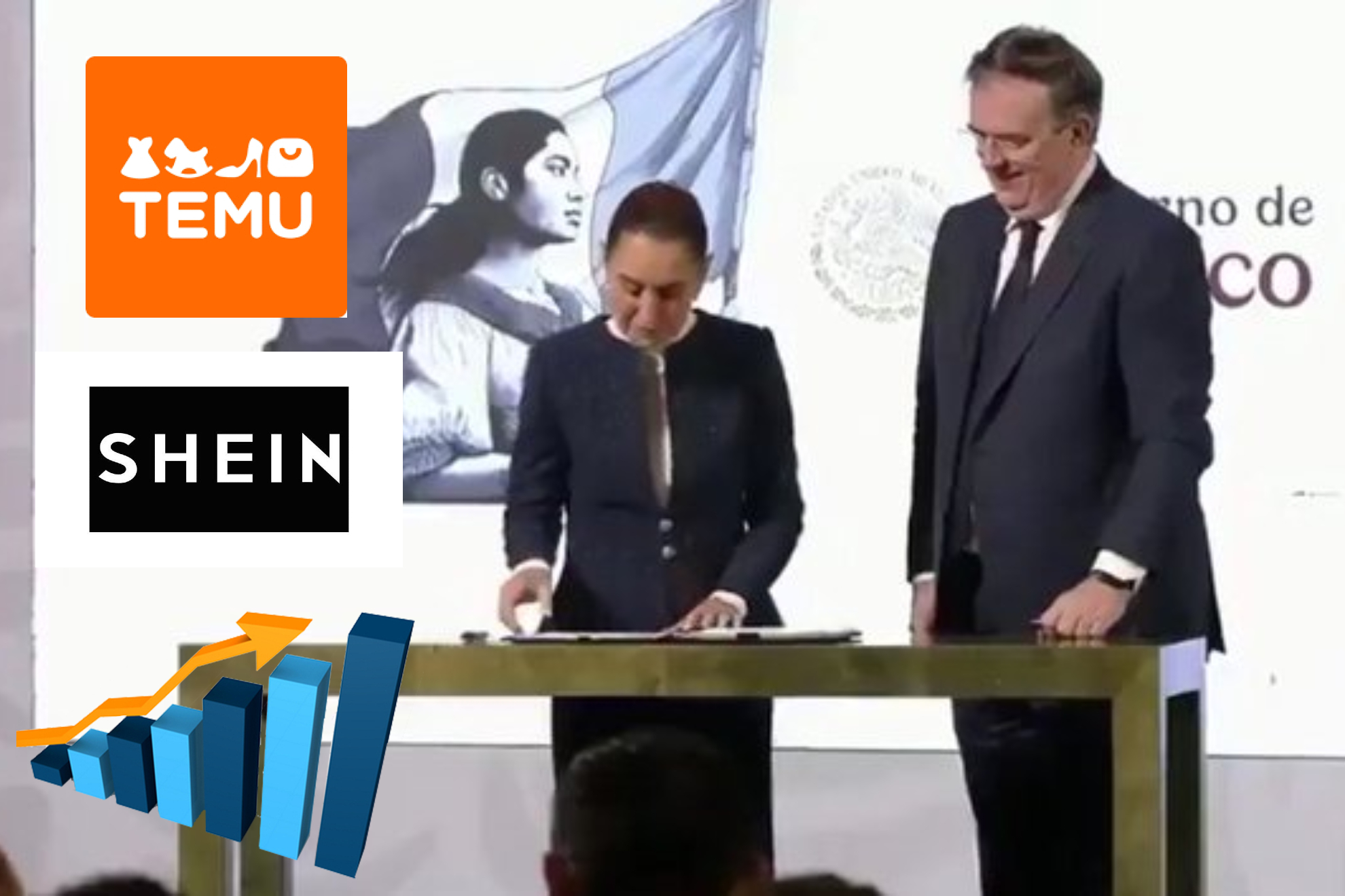 Claudia SHEINBAUM y Marcelo EBRARD firman decreto arancelar.