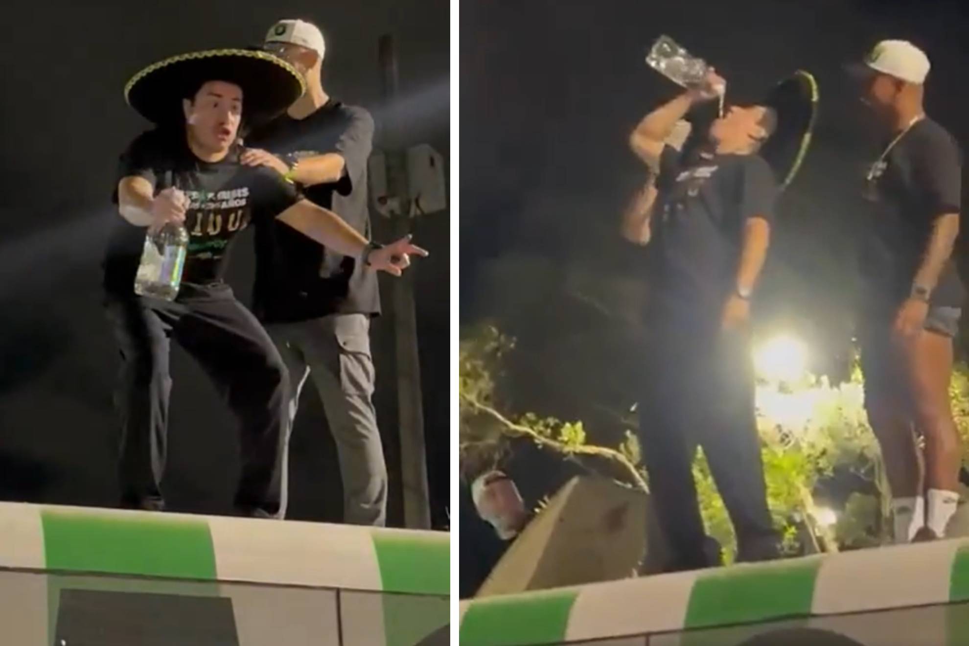 Euf�ricos festejos de Efra�n Ju�rez: Con sombrero y botella en mano