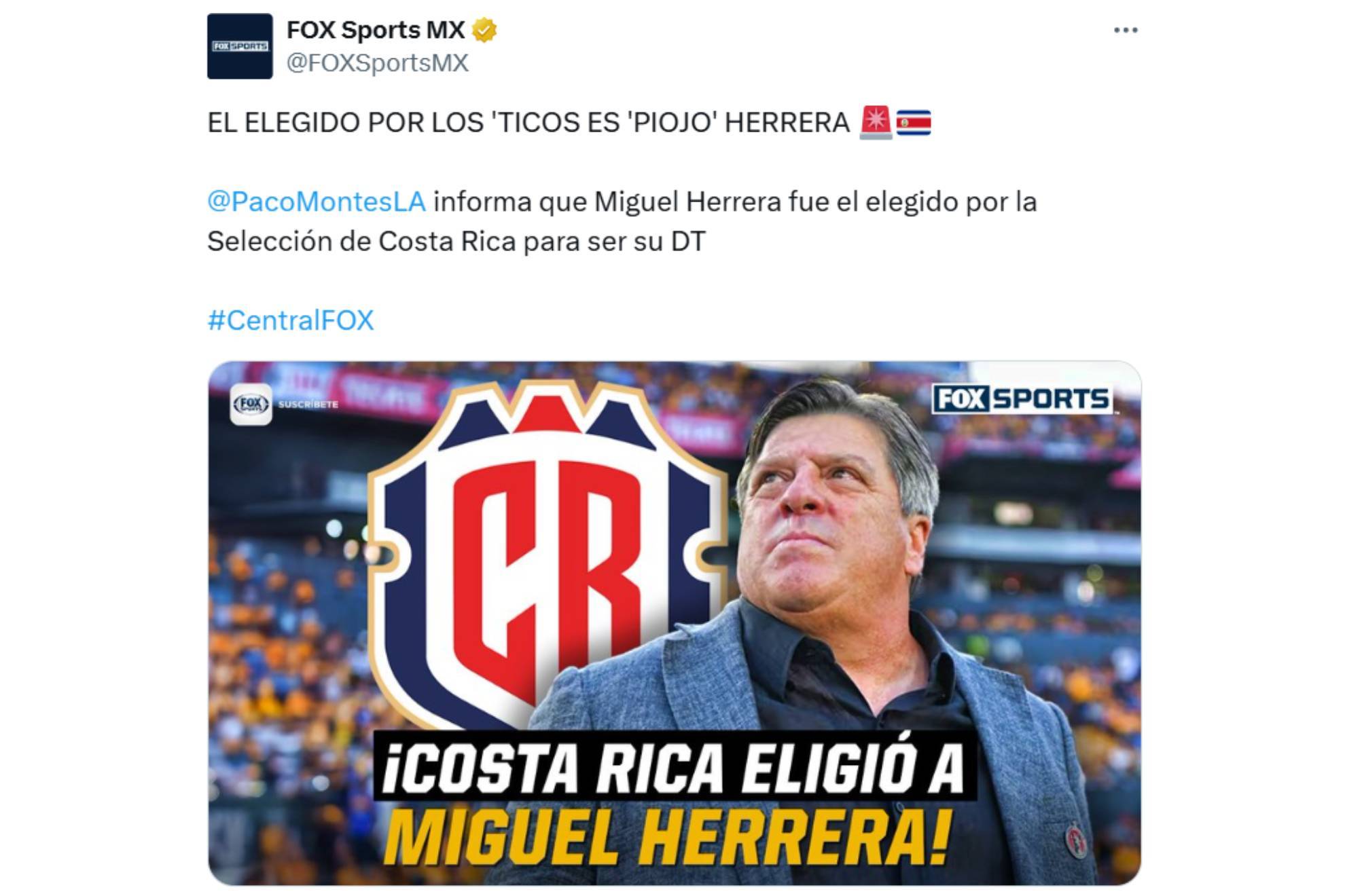 Miguel Herrera es elegido como tcnico de Costa Rica y le gana el puesto a Nacho Ambriz