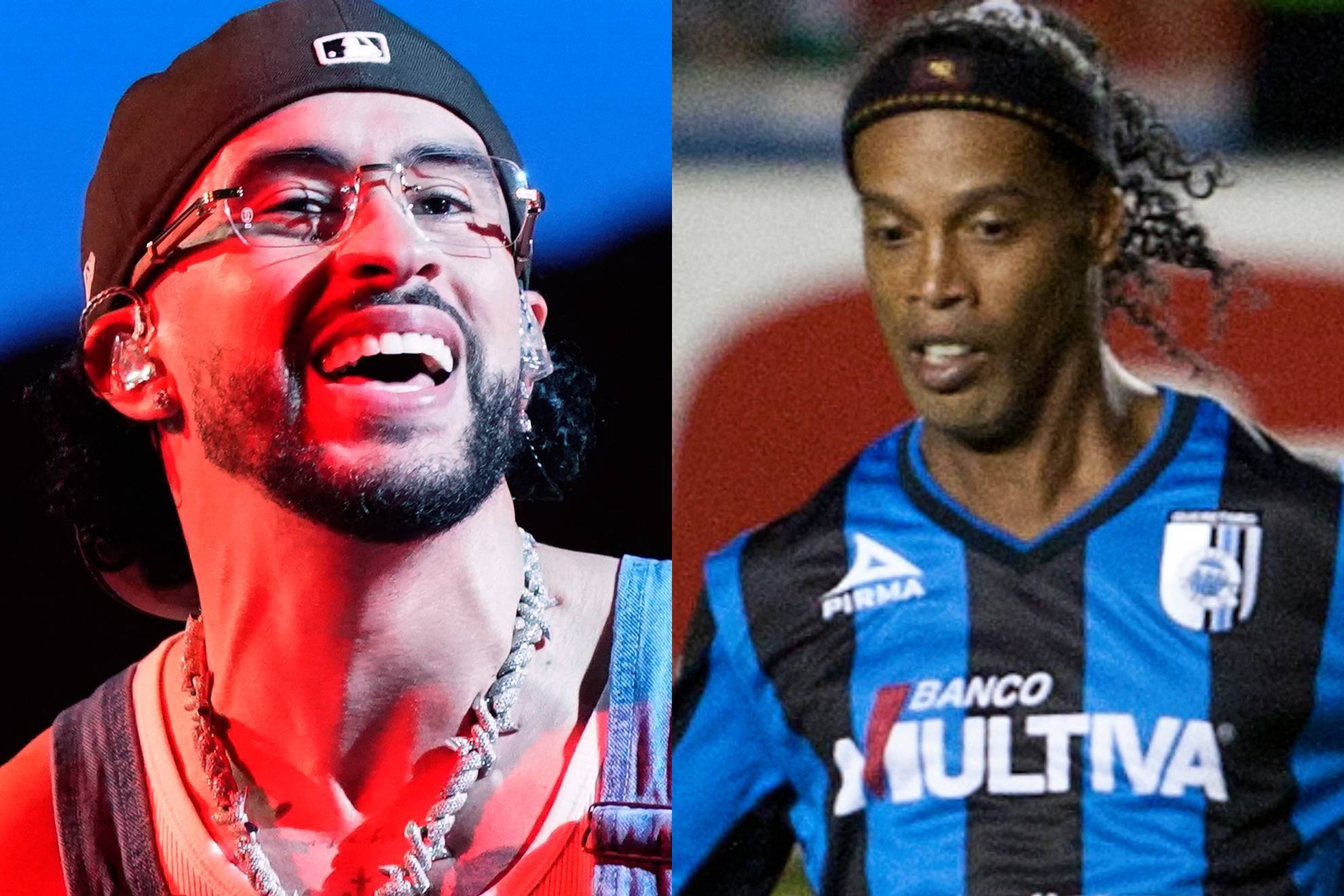 Bad Bunny y Ronaldinho.