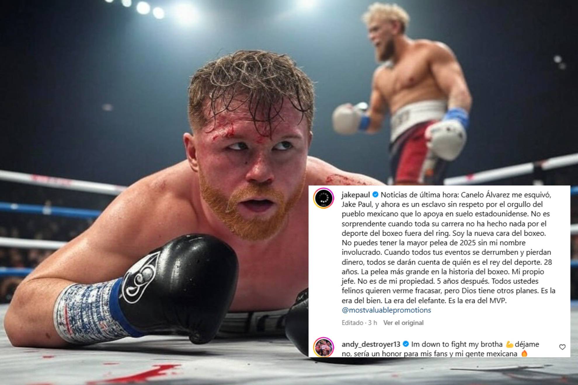 El mensaje de Jake Paul al Canelo con respuesta de Andy Ruiz