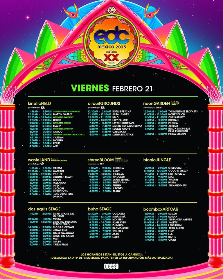 EDC México Lineup 2025 lista completa de artistas y escenarios en los Edc 2025 Lineup Mexico