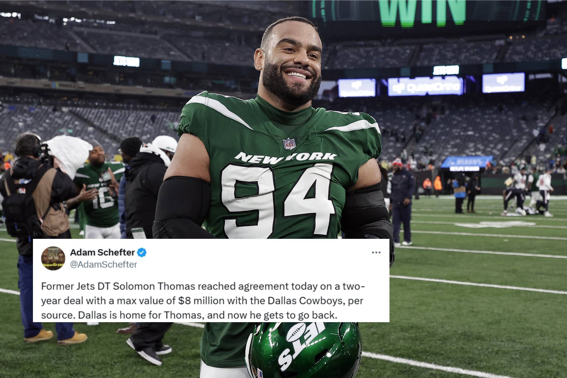 El acuerdo de Solomon Thomas con Dallas Cowboys de acuerdo con Adam Schefter