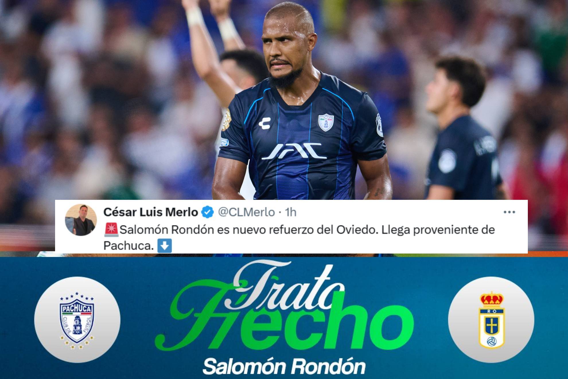 César Luis Merlo reveló el acuerdo de Salomón Rondón con Real Oviedo